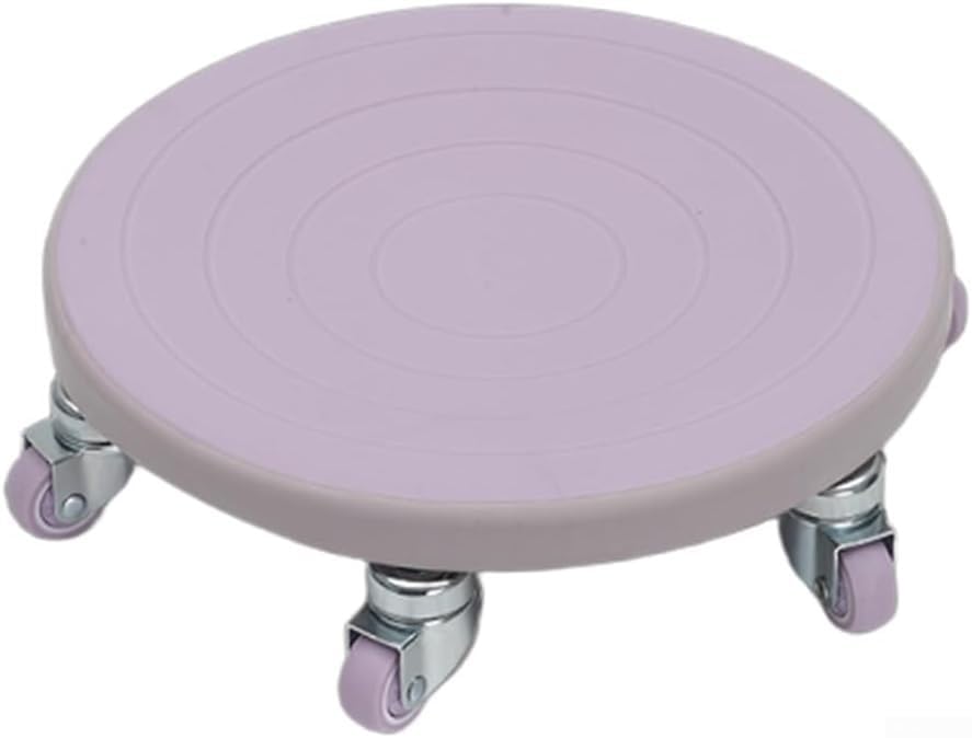 Rodillo silencioso de 6 ruedas con rotación de 360°, rodillera antideslizante para entrenamiento central, equipo de fitness en casa, rueda de ejercicio estable, para hombres y mujeres (morado)