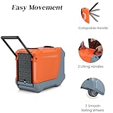 TANGZON 85L/Day Commercial Dehumidifier, Industrial Dehumidifiers with Pump, Drain Hose, 24H Timer, Digital Display, Auto Defrost, Memory Restart & Wheels, Basement Warehouse Air Dryer (Orange+Grey) - Image 4