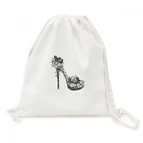 Sac à dos talons hauts et chaussures en toile à cordon papillons