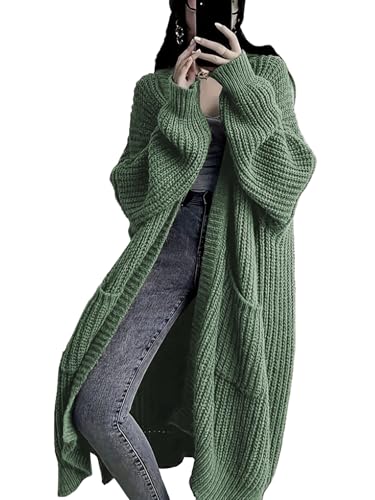 Image of Womens Long Cardigan Sweaters Open Front Oversized Duster with Pocket for Women 2025 Fall Winter Knit Design Coats