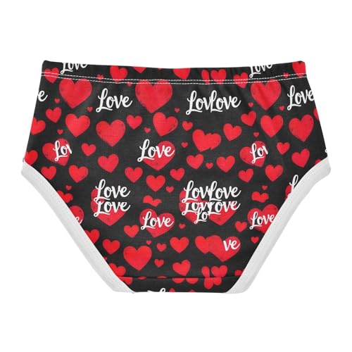 Joisal Animals Toddler Underwear Floral 2t Cotton Panties Little Girl Red Hearts Black Briefs Kids Undies2