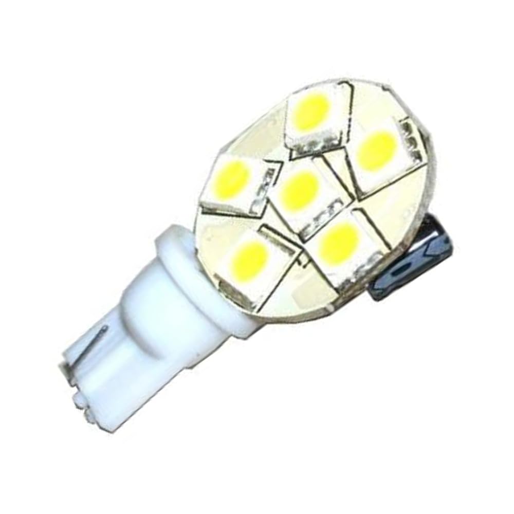 HQRP 2-Pack Side plug T10 Wedge Base 6 LEDs SMD LED Bulb Cool White for #194#168 Cruiser RV Fun Finder Travel Trailer RV Interior/Ceiling Lights Replacement