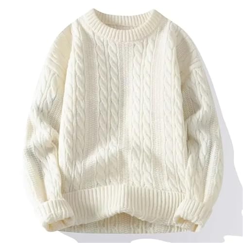 Men's Turtleneck Sweater Solid Color Loose Thick Knitted top Winter Warm Sweater4