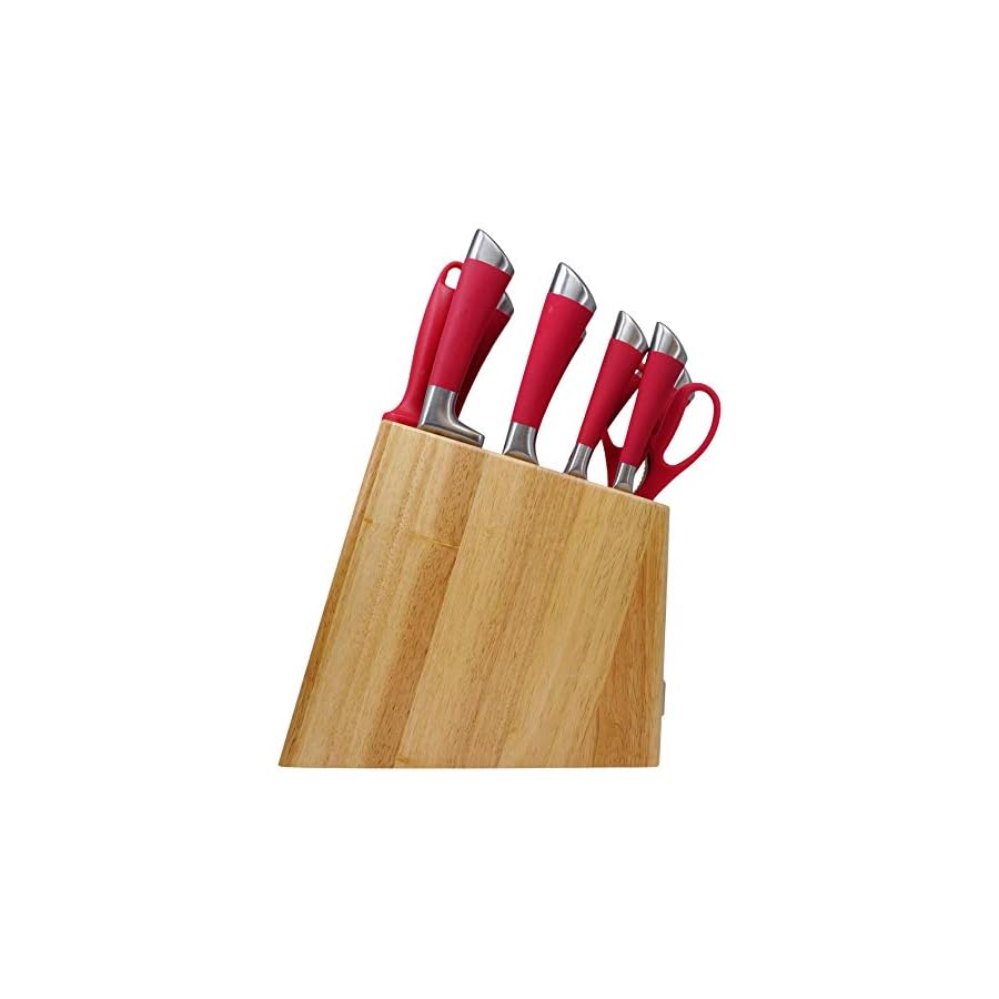 Cuisinart-C77SS-11PRDGR-11-Piece-Arista-Collection-Cutlery-Stainless-Steel-Knife-Block-Set-Red Cuisinart C77SS-11P 11-Piece Arista Collection Cutlery Knife Block Set, Stainless Steel (Red)