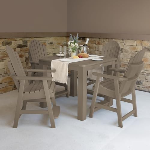 Image of highwood Hamilton 5 Piece Square Counter Height Dining Set, Woodland Brown