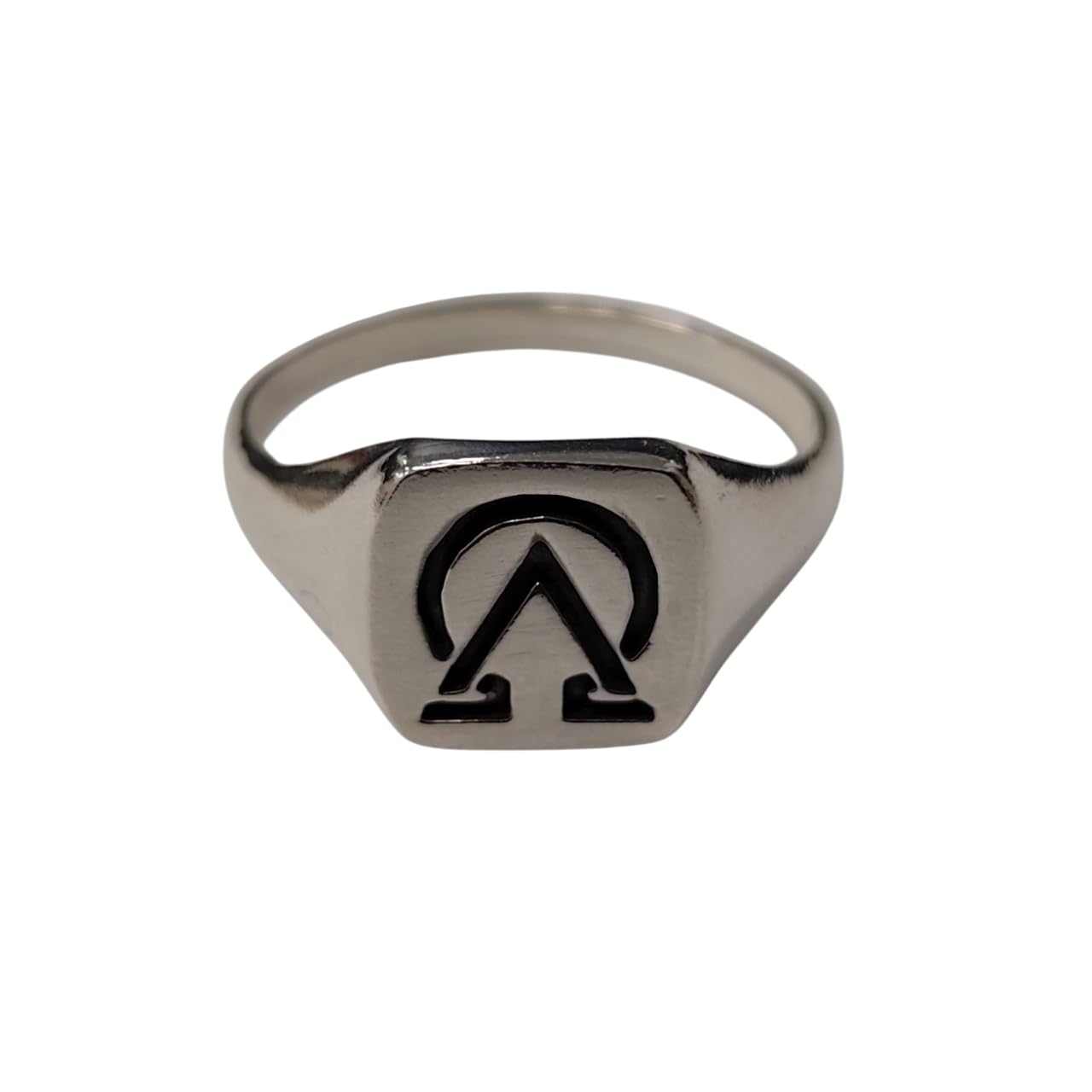 Anillo artesanal de plata 925 Alpha Omega – Anillo cristiano para hombre