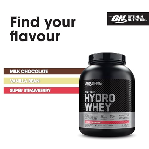 Optimum Nutrition Platinum Hydro Whey, Hydrolysed Whey Protein Isolate Powder with Essential Amino Acids, Glutamine and BCAA, Super Strawberry Flavour, 40 Servings, 1.6 kg - Image 6