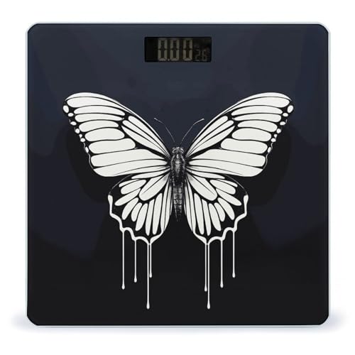 Báscula digital de baño con pantalla LED y plataforma de vidrio templado miniatura 1