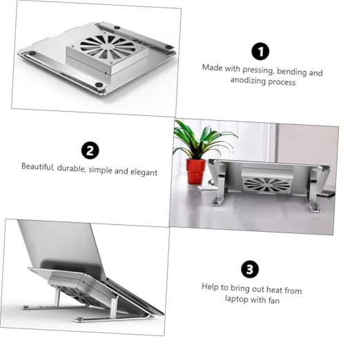 Base ajustable de aluminio con ventilador USB para laptops miniatura 7