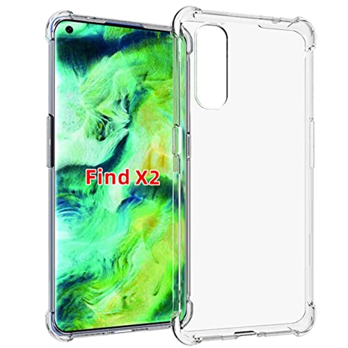 HUANGTAOLI Funda para OPPO Find X2, Carcasa Protectora Antigolpes Transparente con Cojín Esquina Parachoques, Suave TPU Silicona Caso Delgada Anti-Choques Case