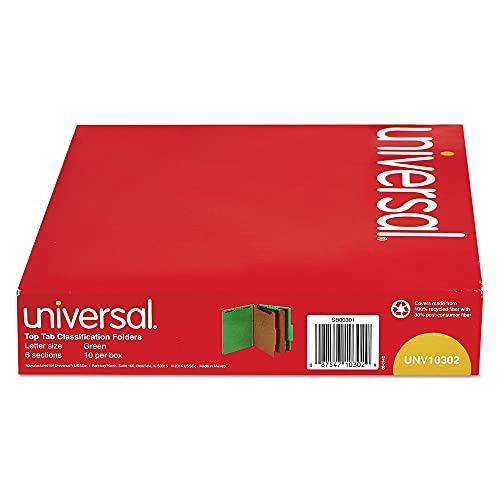 Chemises de classement à six sections Universal 10302 vert émeraude x10 - 6