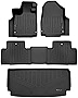 SMARTLINER Custom Fit All Weather 2 Row Floor Mats and Cargo Liner Behind 3rd Row Set Black Compatible with 2022-2023 Acura MDX
