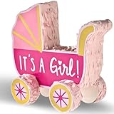 Mini Baby Carriage Decoration, (6.3' x 7') Pack of 1 - Charming Design, Perfect For Baby Shower, Gender Reveal, And Nursery Decor, Pink