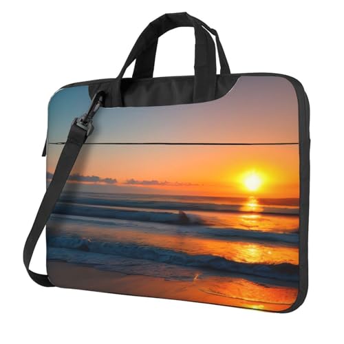Bolsa para laptop con diseño de amanecer, ideal para llevar tu oficina al hombro todos los días