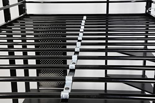 Twin Size Metal Loft Bed, Loft Bed With Desk And Shelves For Teens Adults, Loft Bed Frame With 2 Built-In Ladders,Twin-Length Guardrail, No Box Spring Needed #TOP7