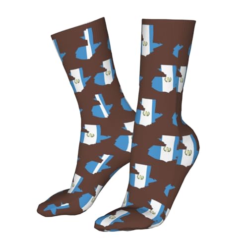 Flag Of Guatemala Map Casual Calf Socks for Men's and Women's Soft Comfortable Winter Warm3