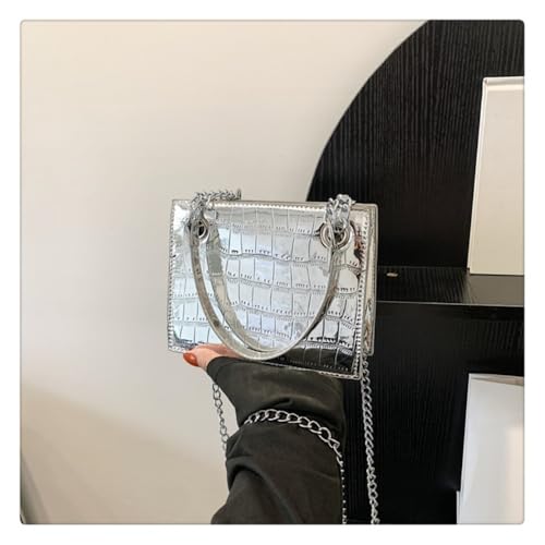 Sac à main en crocodile rigide avec chaîne anti-déformation