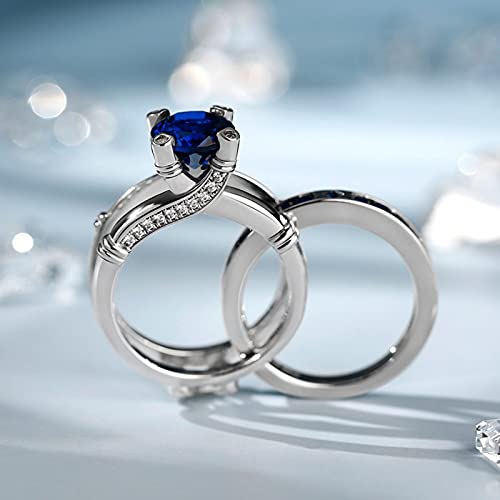 Image of Jeulia Diamond Band Rings for Women cz Sterling Silver Interchangeable Ring Sets Wedding Engagement Anniversary Promise Ring Bridal Sets