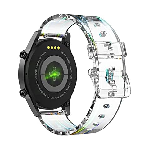 Aliwisdom Replacement Watch Strap 20mm 22mm for Smart watch, Universal TPU Transparent Rainbow Watch Band quick release Clear Crystal Sport Replacement straps for Men Women (22 mm, Transparent) Cover
