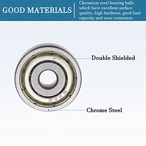 QUARKZMAN 634ZZ 4x16x5mm Kugellager x 10Stk. Kohlenstoffstahl für Maschinen und Werkzeuge Doppelt staubdicht