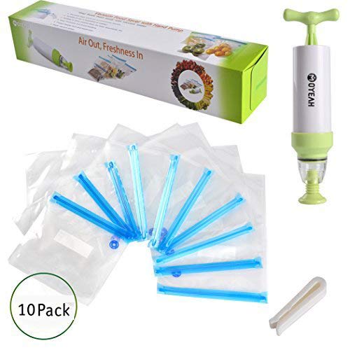 MOYEAH Vacuum Sealer, Handheld Vacuum-Sealing System Keep Food Saver Longer-Storage Bags Sealed,Reusable,Practical, Easy