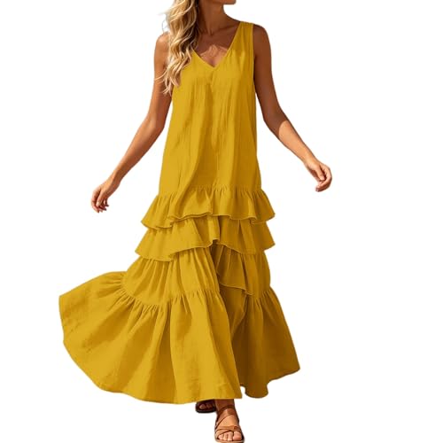 Vestido holgado de playa para mujer que disimula y estiliza con cuello V