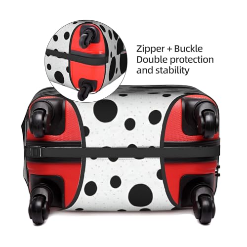 Black And White Polka Dot Print Protective Suitcase Cover Washable Travel Luggage Protector with Concealed Zipper4