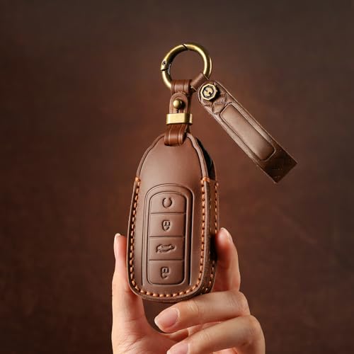 Coque de clé Chery en cuir véritable pour Tiggo 8 Pro et Jaecoo J7 - 4