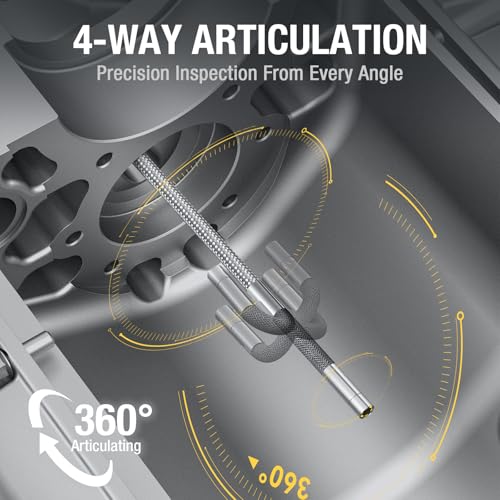 Image of Teslong TF600 3.9mm 4-Way Articulating Borescope for Automotive Engine | Professional Mechanic Inspection Camera, Ergonomic Design, 6-inch 1920x1080 IPS Screen, 6 LEDs, IP67, 6000mAh, 32GB, 5FT