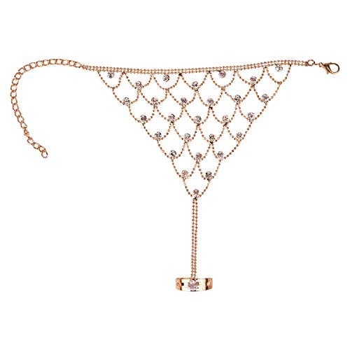 AQUASTREET Wedding/party Look Crystals Studded Glittering Chain Ring Bracelet for Women and Girls | Valentine Gift for Her | Bracelet for Women | Women Bracelet | Hand Bracelet for Women (B0CGHQWPT4) Amazon Price History, Amazon Price Tracker