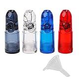 Snuff Bullet Acrylic Plastic Snuff Dispenser Snorter Bullet Rocket Shape Nasal Sniff (4pack)