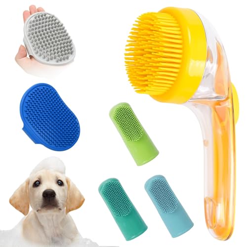 Brosse de toilette pour chiens en silicone doux pour un massage et lavage relaxant