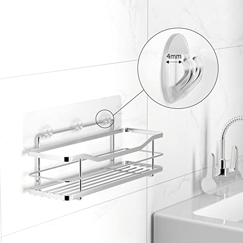 Comsmart Shower Caddy Adhesive Replacement, No Drilling Strong Stick 2 Pcs Transparent Rectangle Shower Shelf Adhesive For Shower Caddy, Soap Holder, Bathroom Storage Shelves And Kitchen Racks #TOP5
