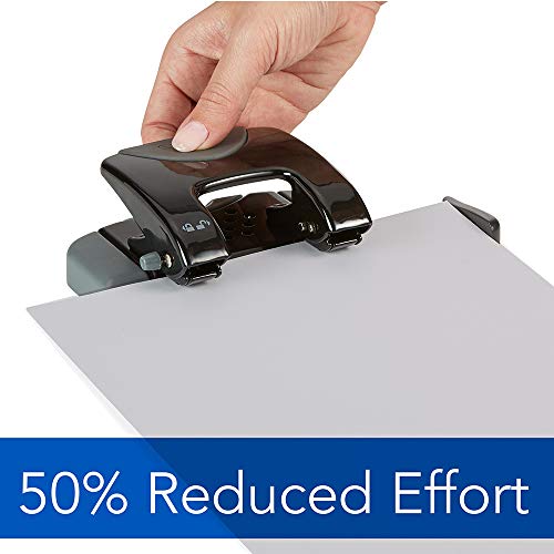 Image of Swingline 2 Hole Punch, Hole Puncher, SmartTouch with Edge Guide, 20 Sheet Punch Capacity, Low Force Required, Black /Gray, 6 Pack (74135CS)