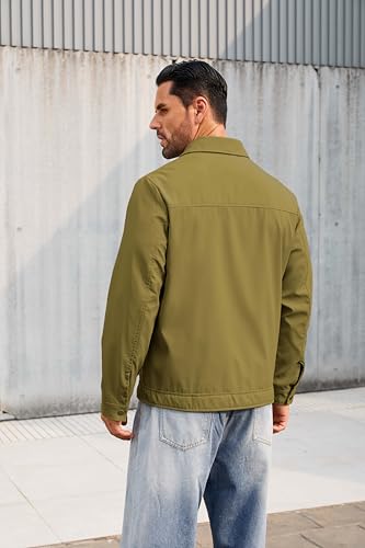 Image of QTE Lightweight Jackets for Men Casual Windbreaker Stylish Light Fall Spring Golf Work Dress Business Coat