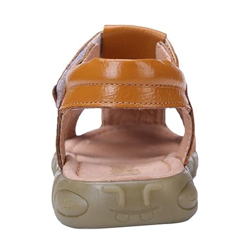 DADAWEN Boy's Girl's Leather Closed Toe Outdoor Sport Sandals (Toddler/Little Kid/Big Kid)3