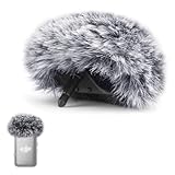 Microphone Windscreen Compatible with DJI Mic 2 Transmitter/OSMO Pocket 3 - Furry Microphone Wind Muff Foam Cover (Not for DJI Mic 1), Gray