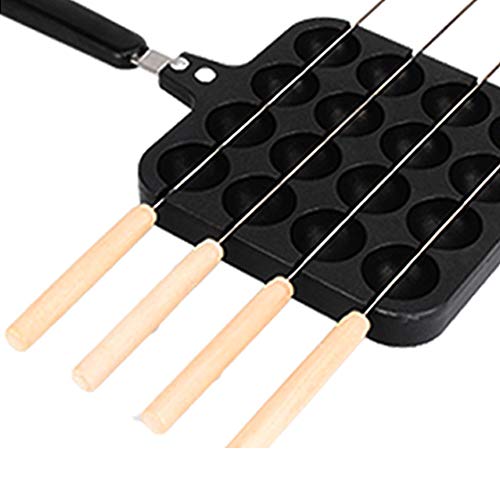 Takoyaki Grill Pan, Non-Stick Octopus Balls Pan With 4 Baking Needles, 16 Holes Takoyaki Maker Cooking Baking Mold Tool For Octopus Ball, Easy To Demold And Clean(Black) #TOP2