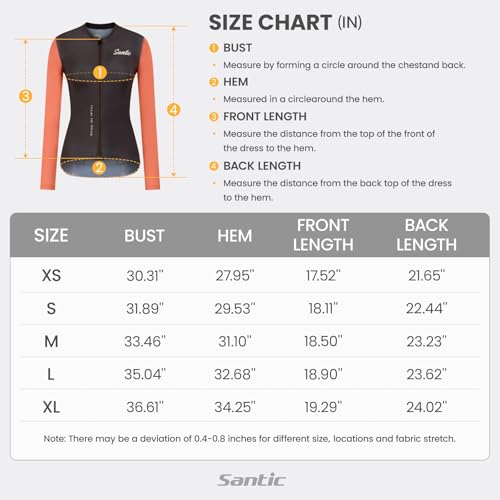 Santic Camisa feminina de ciclismo de manga comprida Pro Bike com zíper completo FPS 50+ MTB Jersey