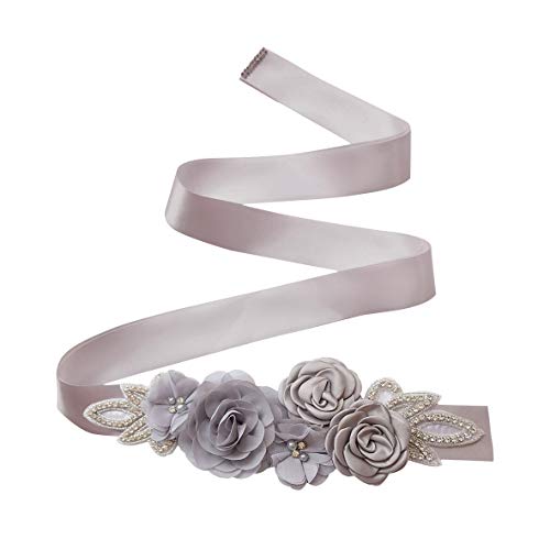 Kunfang Lujo con Cuentas Cristal Blanco Boda Cinturón Hecho a Mano Rosa...