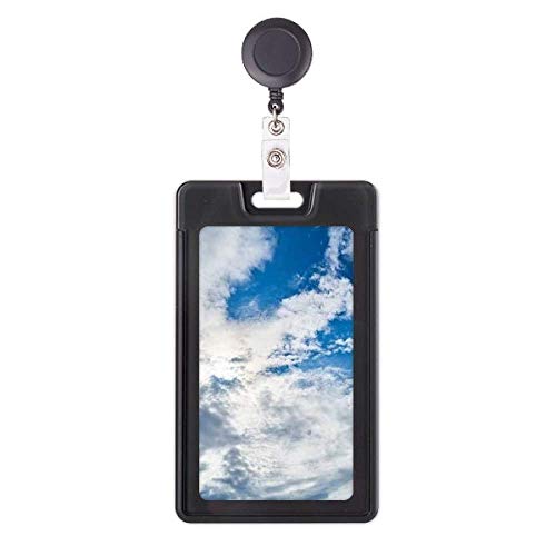 Étui rétractable pour porte-badge Dakr anti-perte bleu ciel nuages