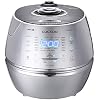 CUCKOO High Pressure Rice Cooker 10-Cup Uncooked / 20-Cup Cooked with Induction Heating Technology, Large Rice Maker with 17 Menu Options and Steam Plate, Voice Guide, Silver (CRP-CHSS1009FN)