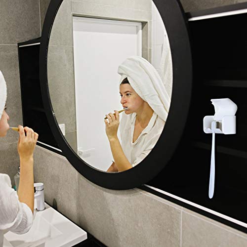 2 Pack Toothbrush Holder Wall Mounted With Cover For Bathroom, 2 Slots Self Adhesive Toothbrushes Holder White Toothbrush Hanger For Dorm Bathrooms And Shower #TOP5