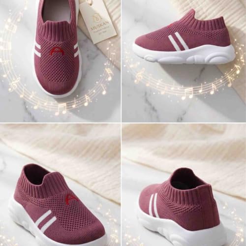 Image of Infant Shoes for Baby Boys & Girls | Musical Sound Walking Shoes | First Walker Shoes for Toddlers | Lightweight Breathable Knit Sneakers | Soft Sole Comfortable Slip On Shoes for Newborns, Babies & Kids