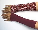  Stulpen Armstulpen Handstulpen WendeStulpen Handschmuck Baumwoll-Jersey bordeaux rot