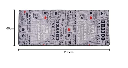 Tapis de cuisine antidérapant en gel gris motif macchiato lavable 60x200 cm - 3