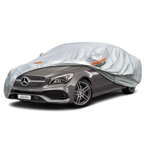 Kayme Sedan Car Cover Fit for Mercedes-Benz CLA CLA-Class (2013-2025) Automobiles All Weather Waterproof, Outdoor Cover Sun Rain Protection, with Lock