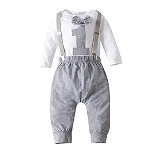 Haokaini Baby Boy Eerste Verjaardag Kleding Jongen Strikje Romper Romper Cake Smash Outfits
