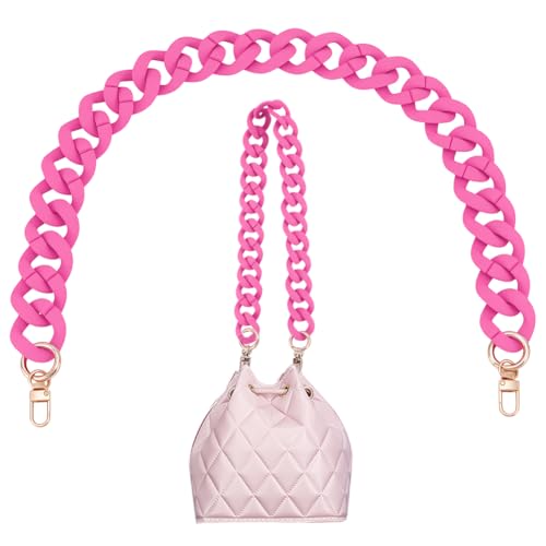 Chaîne de rechange acrylique rose pour réparer une bandoulière usée de sac