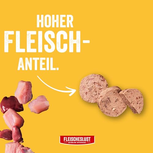 Steakhouse Huhn pur (14x500g), Nassfutter für Hunde & Katzen, sensitives Ergänzungsfutter, Monoprotein, getreidefrei, 14x Wurst von Fleischeslust